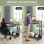 Brown/White/Black/Grey, Sit-Stand, 1-Person Height-Adjustable Laptop Desk