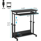 Brown/White/Black/Grey, Sit-Stand, 1-Person Height-Adjustable Laptop Desk