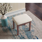 Gold / Blue / Silver / Purple / Rose Gold / Pink / White Wood Makeup Vanity Table & Stool Set, 1-Person