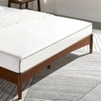 Brown Mid-Century Wood Platform Bed Frame with Spindled Headboard, Twin/Full/Queen/King, 1–2 Person