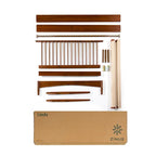Brown Mid-Century Wood Platform Bed Frame with Spindled Headboard, Twin/Full/Queen/King, 1–2 Person