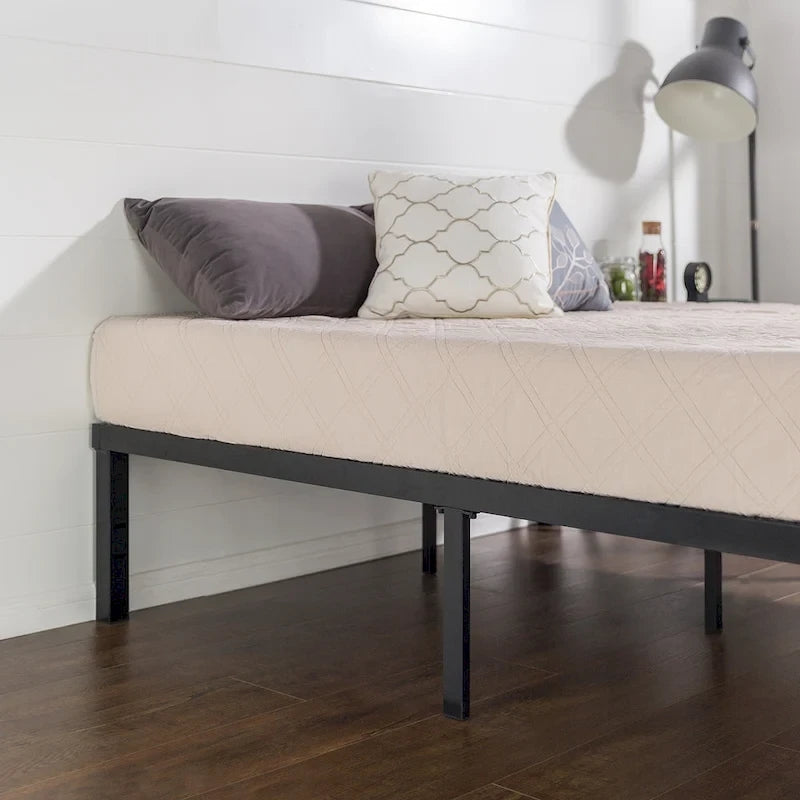Black Metal Platform Bed Frame, Quick-Lock, Twin/Full/Queen/King, 1-2 Person