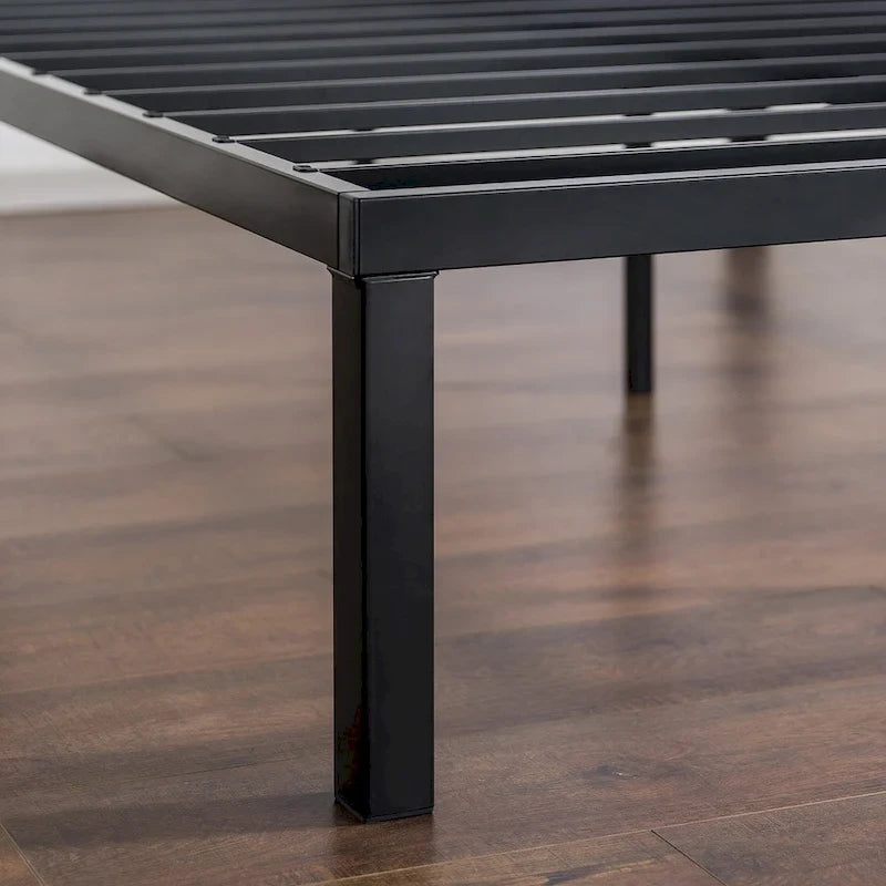 Black Metal Platform Bed Frame, Quick-Lock, Twin/Full/Queen/King, 1-2 Person