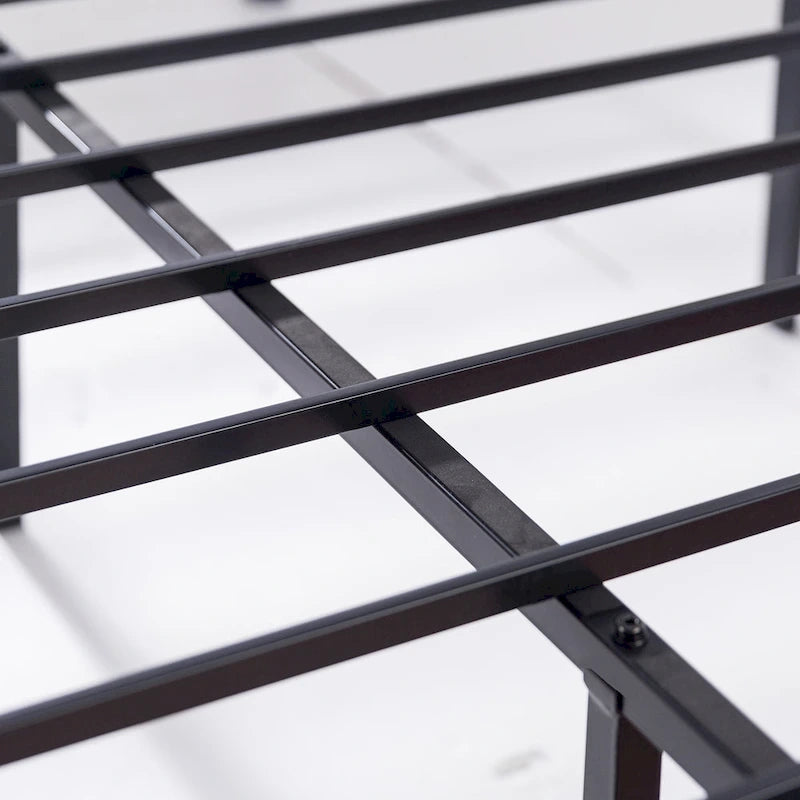 Black Metal Platform Bed Frame, Quick-Lock, Twin/Full/Queen/King, 1-2 Person