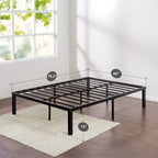 Black Metal Platform Bed Frame, Quick-Lock, Twin/Full/Queen/King, 1-2 Person