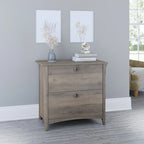 Grey/Brown/Tan/Beige 2-Drawer Lateral File Cabinet, Single User