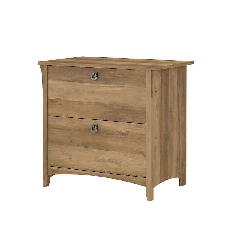Grey/Brown/Tan/Beige 2-Drawer Lateral File Cabinet, Single User