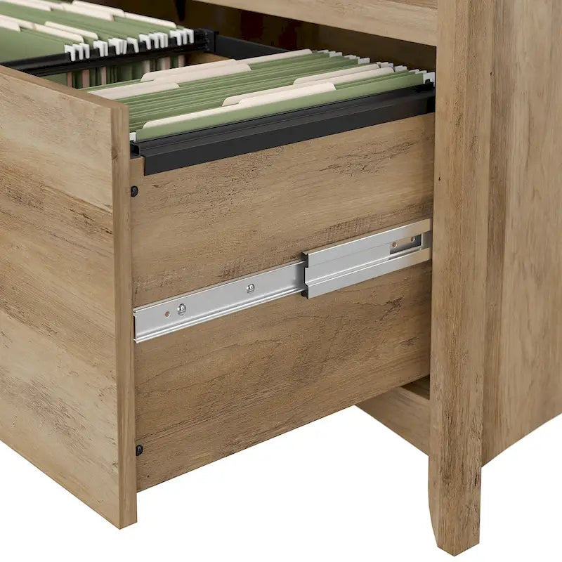 Grey/Brown/Tan/Beige 2-Drawer Lateral File Cabinet, Single User