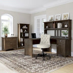Grey/Brown/Tan/Beige 2-Drawer Lateral File Cabinet, Single User