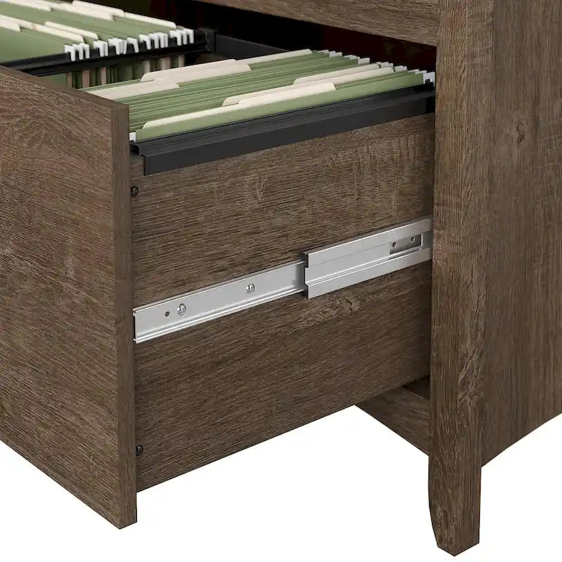 Grey/Brown/Tan/Beige 2-Drawer Lateral File Cabinet, Single User