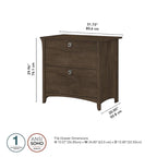 Grey/Brown/Tan/Beige 2-Drawer Lateral File Cabinet, Single User