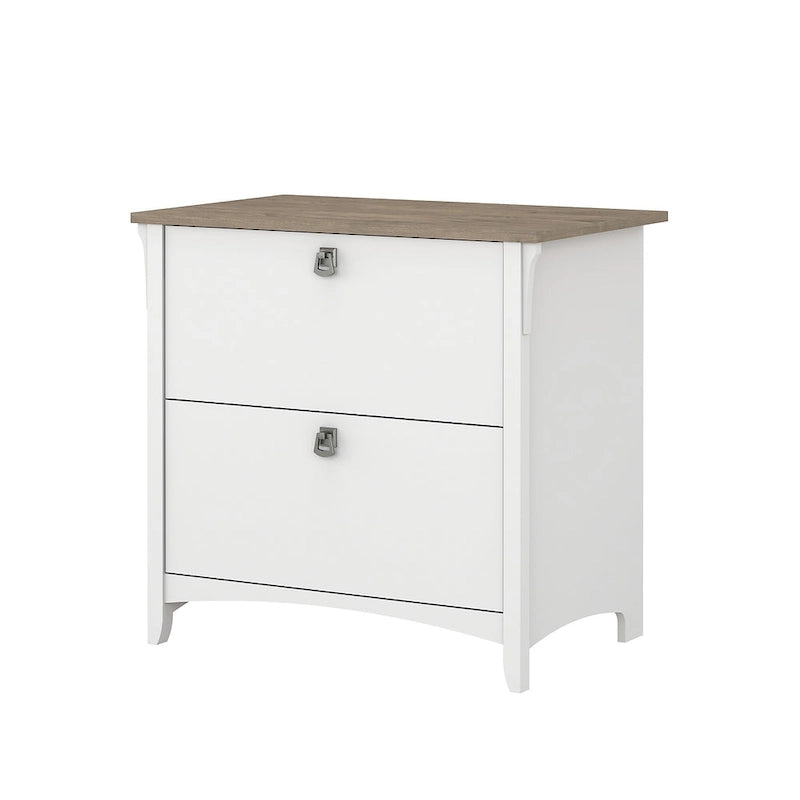 Grey/Brown/Tan/Beige 2-Drawer Lateral File Cabinet, Single User