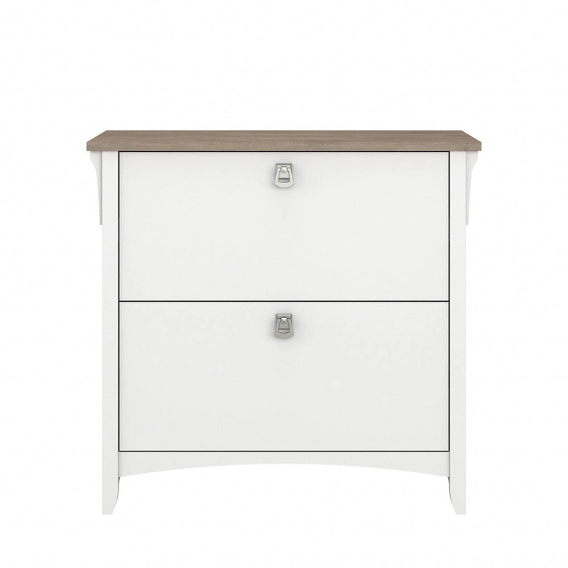 Grey/Brown/Tan/Beige 2-Drawer Lateral File Cabinet, Single User