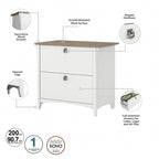 Grey/Brown/Tan/Beige 2-Drawer Lateral File Cabinet, Single User