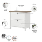 Grey/Brown/Tan/Beige 2-Drawer Lateral File Cabinet, Single User