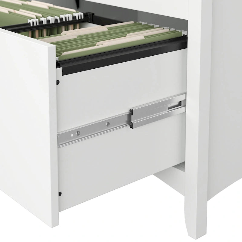 Grey/Brown/Tan/Beige 2-Drawer Lateral File Cabinet, Single User