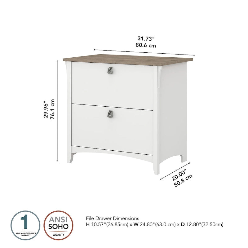 Grey/Brown/Tan/Beige 2-Drawer Lateral File Cabinet, Single User