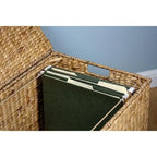 Natural Wicker Rolling Filing Cabinet & Printer Stand, 1-Person