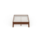 Brown Wood Twin Platform Bed Frame, Low Profile, 1-Person