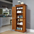 Brown Distressed Oak Pantry Cabinet, 72"H – 1 Person
