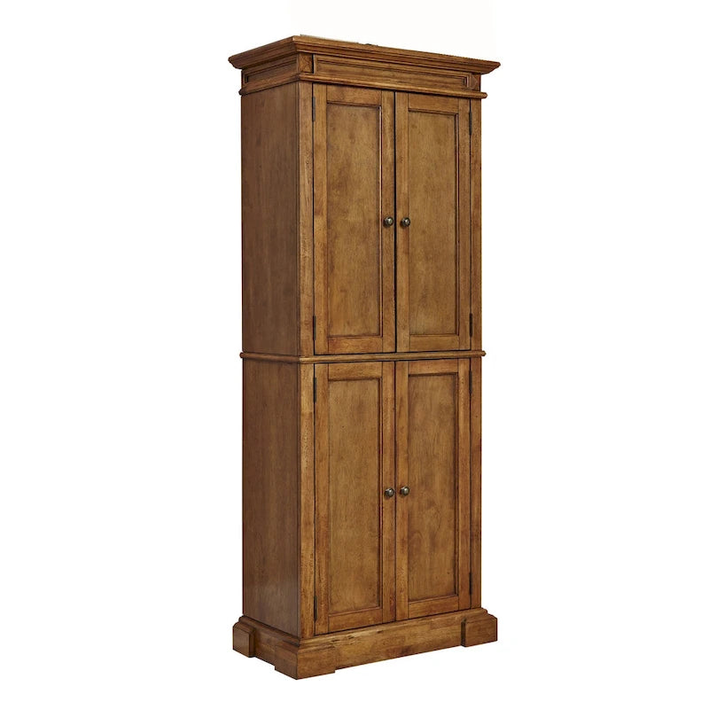 Brown Distressed Oak Pantry Cabinet, 72"H – 1 Person