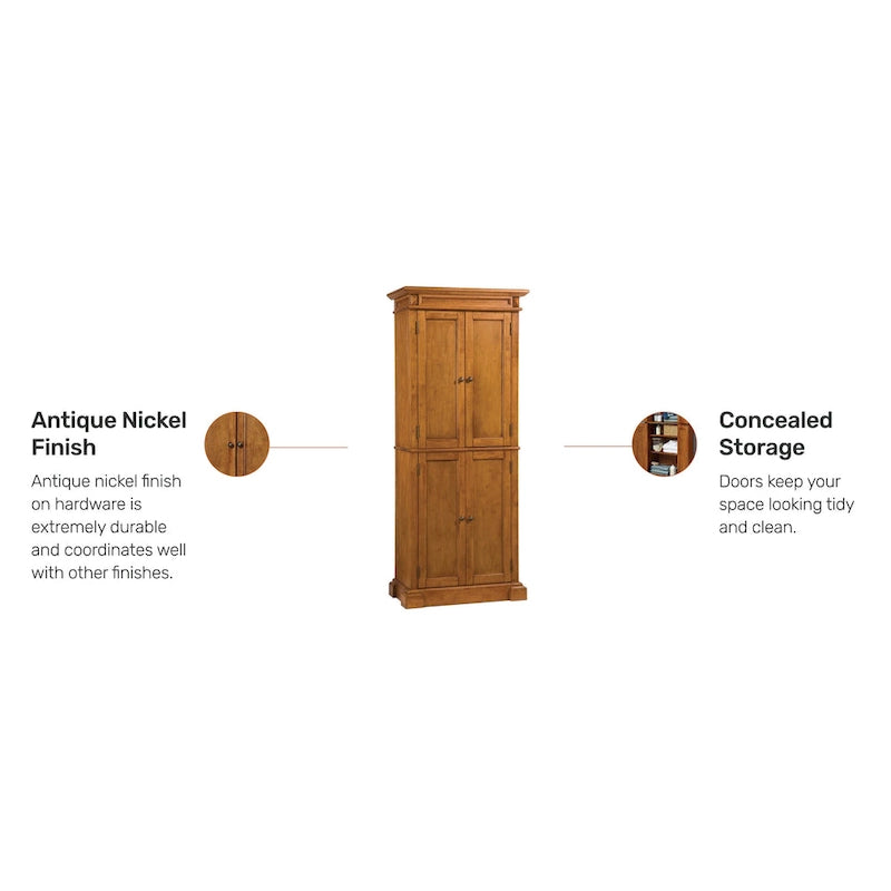 Brown Distressed Oak Pantry Cabinet, 72"H – 1 Person