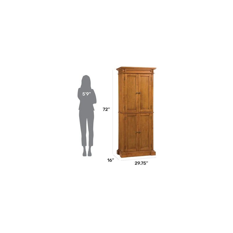Brown Distressed Oak Pantry Cabinet, 72"H – 1 Person