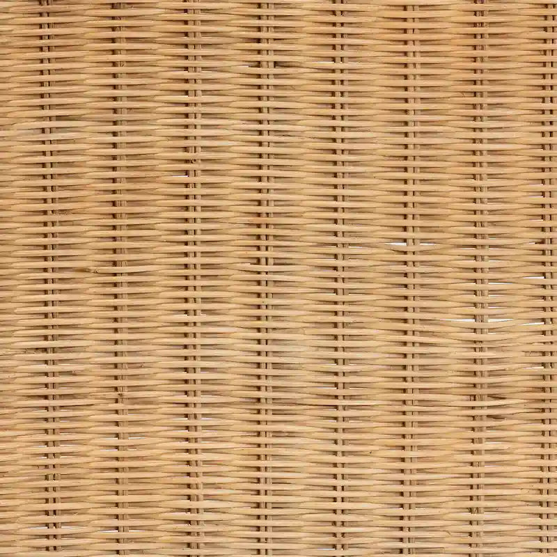 Natural Brown Rattan Woven Accent Bench, Bohemian Style, 1-Seat