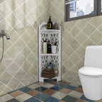 White 3-Tier Corner Shower Shelf, X-Frame Style, Single-User