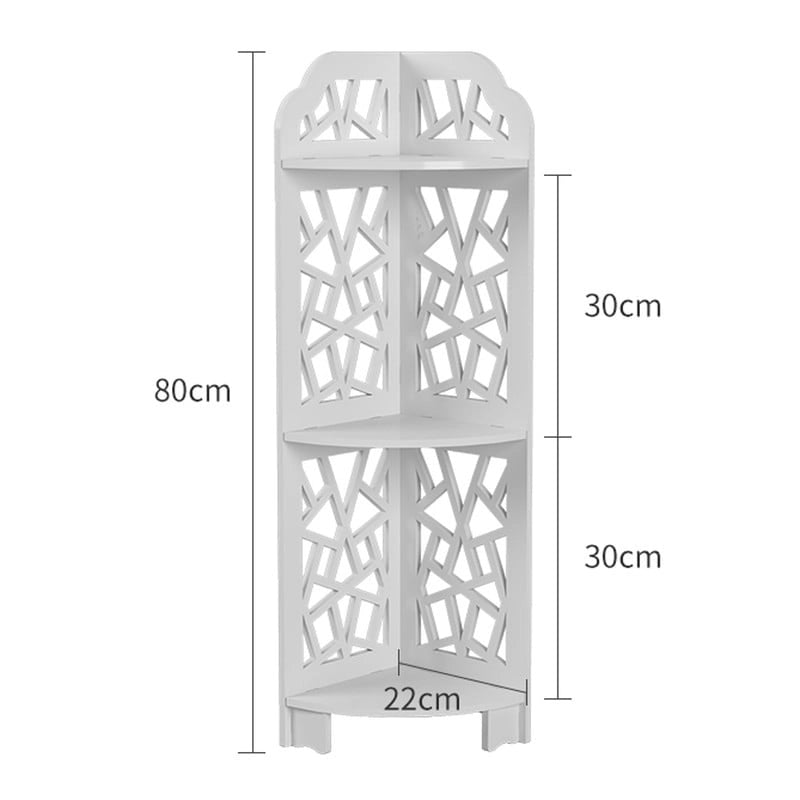 White 3-Tier Corner Shower Shelf, X-Frame Style, Single-User