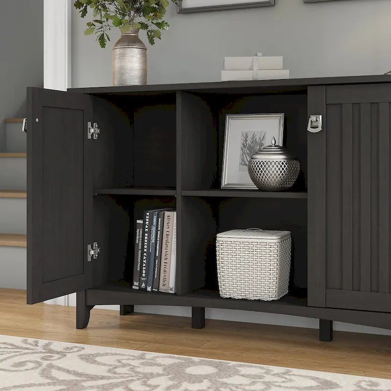 White/Black/Grey Mission Style Entryway Hall Tree, Shoe Bench & Cabinet Set, 1-Person