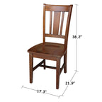Espresso Slatted-Back Wooden Office Chair, Single-Person