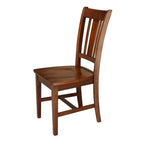 Espresso Slatted-Back Wooden Office Chair, Single-Person