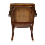 Espresso Slatted-Back Wooden Office Chair, Single-Person