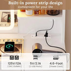 White/Brown/Black Vanity Desk with LED Mirror & Lights, 5 Drawers, Charging Station, for 1