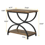 Brown Grey & Black / White & Gold 2-Tier Side Table, Modern Industrial Style, Single