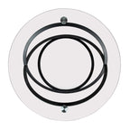 Black/Chrome Cross Base Round Glass Coffee Table, Modern Style, 1-Person Living Room