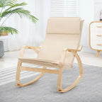 Grey Bentwood Rocking Chair, Fabric Upholstered, 1-Person