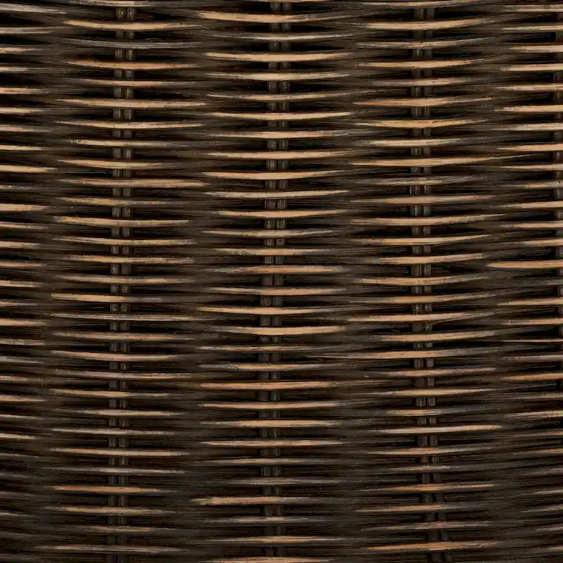 Woven Rattan Cocktail Ottoman (White / Dark Brown / Natural / Black), 1-Person