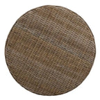 Woven Rattan Cocktail Ottoman (White / Dark Brown / Natural / Black), 1-Person