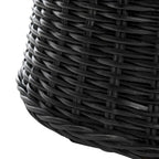 Woven Rattan Cocktail Ottoman (White / Dark Brown / Natural / Black), 1-Person
