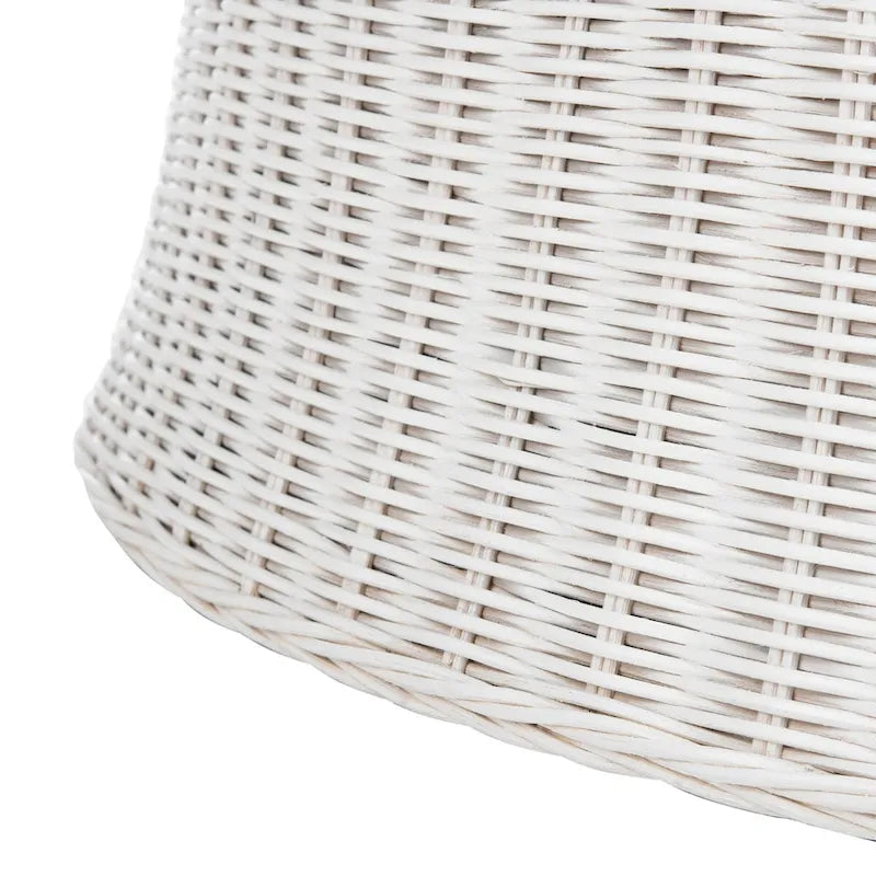 Woven Rattan Cocktail Ottoman (White / Dark Brown / Natural / Black), 1-Person