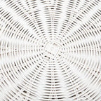 Woven Rattan Cocktail Ottoman (White / Dark Brown / Natural / Black), 1-Person
