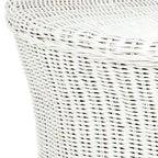 Woven Rattan Cocktail Ottoman (White / Dark Brown / Natural / Black), 1-Person