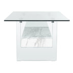 Clear Glass & Wood Shelf Modern Coffee Table, 1-Piece, Multiple Colors