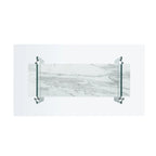 Clear Glass & Wood Shelf Modern Coffee Table, 1-Piece, Multiple Colors