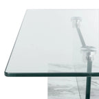 Clear Glass & Wood Shelf Modern Coffee Table, 1-Piece, Multiple Colors