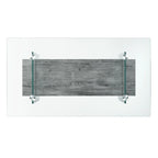Clear Glass & Wood Shelf Modern Coffee Table, 1-Piece, Multiple Colors