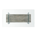 Clear Glass & Wood Shelf Modern Coffee Table, 1-Piece, Multiple Colors
