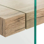 Clear Glass & Wood Shelf Modern Coffee Table, 1-Piece, Multiple Colors